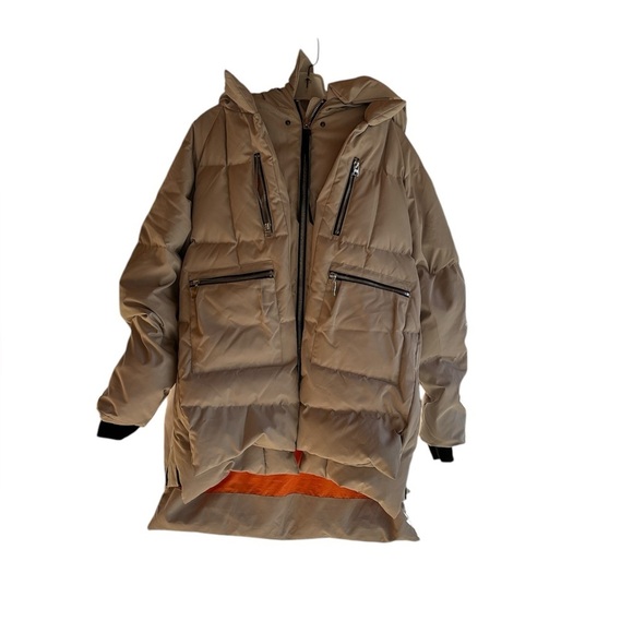 Orolay Tan Puffer Jacket with Orange Lining - Picture 1 of 12